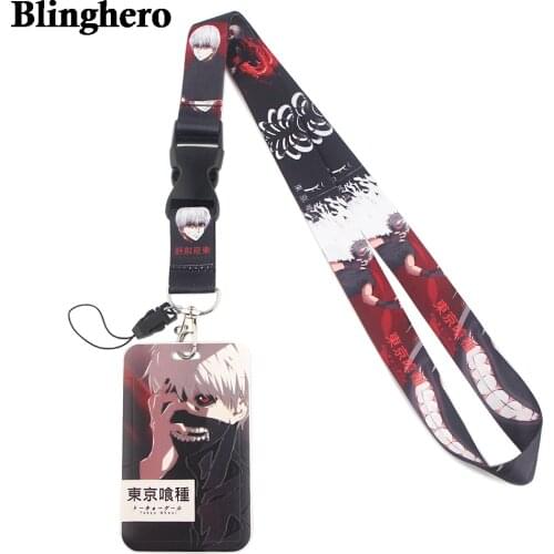 CB105 Anime Ghost ID Card Holder Lanyard Name Credit Card Holder Bank Card Neck Strap Card ID Holder Identity Badge