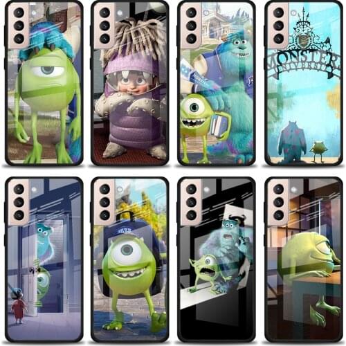 Monsters University Disney Tempered Glass Cover For Samsung Galaxy S21 Plus Ultra M21 M31 M51 A52 A72 Phone Case Coque