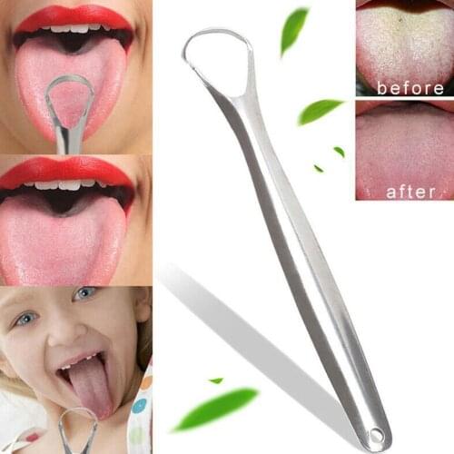 Colorful Useful Tongue Scraper Steel Oral Tongue Cleaner Medical Mouth Brush Reusable Fresh Breath Maker