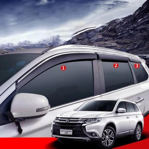 Side Window Deflector For Mitsubishi Outlander 2014 2015 2016 2017 2018 2019 2020 Acrylic Sun Rain Deflector Weather Shield SUNZ