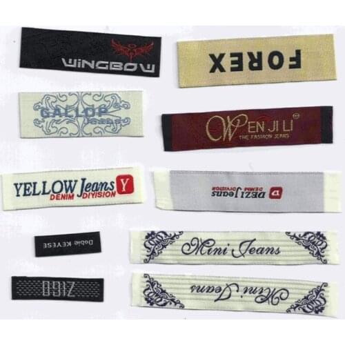 Diy print satin custom garment labels tags woven clothing labels customized logo size designs