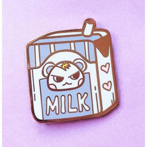 Milk Marshal Cartoon Yogurt Dessert Brooch Pins Enamel Metal Badges Lapel Pin Brooches Jackets Jeans Fashion Jewelry Accessories