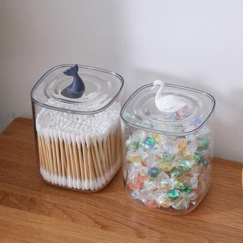 Jewelry Container Transparent Stable Dustproof Animal Shape Cover Makeup Organizer Cotton Pad Storage Storage Boxes Organization