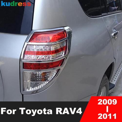 Rear Light Lamp Cover Trim For Toyota RAV4 RAV 4 2009 2010 2011 Chrome Tail Taillight Frame Trims Accessories Car Styling 2pcs