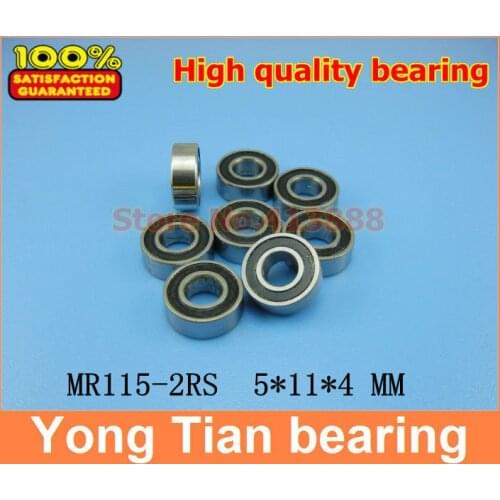 NBZH 500pcs/lot free shipping High quality double rubber sealing ball bearing MR115-2RS 5*11*4 mm