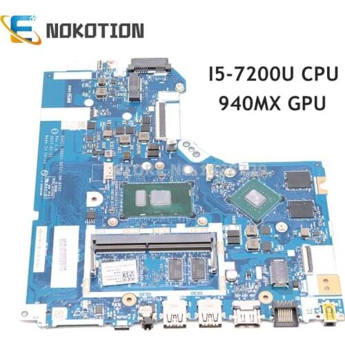 NOKOTION For Lenovo 320-14ikb 14'' laptop motherboard SR342 I5-7200U CPU 920MX DG421 DG521 DG721 NM-B242 5B20N82287 5B20N82317