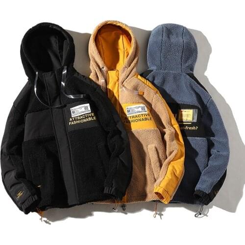 New Jacketss For Men Winter Hooded Fleece Jaket Solid Color Mens Jacket