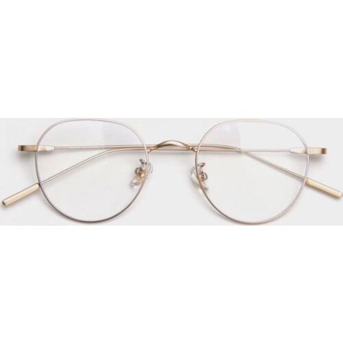 Anti-Blue Light Pure Titanium Retro Round Glasses Frames High Quality Men Women Optical Fashion Computer Glasses 50367