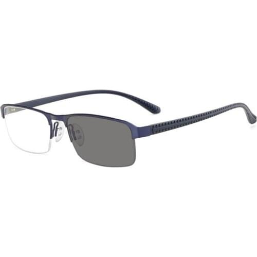 Men Semi Rim Photochromic Myopia Glasses Male Business Nearsighted Sun Eyeglasses Driving Short sighted Spectacles 0,-1.0~-3.5