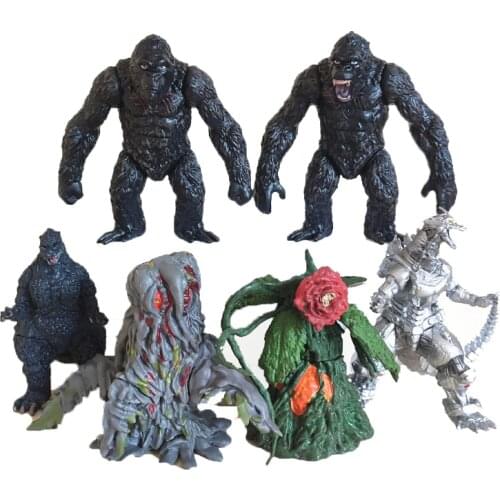 Original Godzilla Vs. Kong King of The Monsters 6 Pack Anime Figure Movie Series Biollante MechaGodzilla Collection Kids Gift
