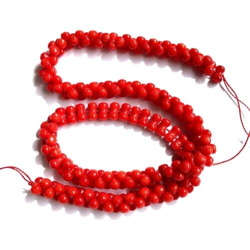 Wholesale 1string Natural Red Coral Beads 4x8mm Peanut Beads,Plug Beads Middle Drilled For Jewelry Making 15.5"/string