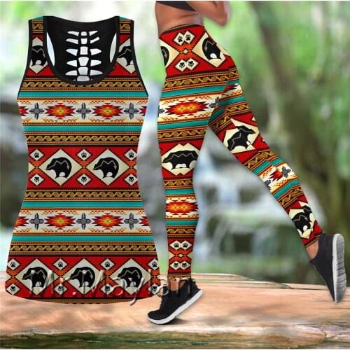 Psychedelic Bear Indians Style 3D Hollow Tanktop Women Sexy Vest Girls Fashion Tank tops Clothes ropa mujer Oversized Drop ship