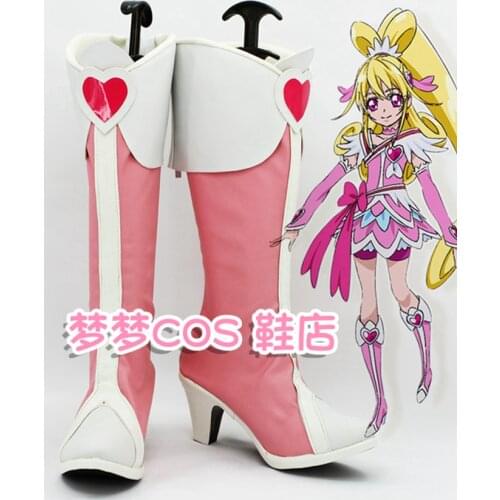 Pretty Cure AidaMana Cure Heart Cosplay Boots Shoes Anime Party Cosplay Boots Custom Made For Unisex Halloween Party