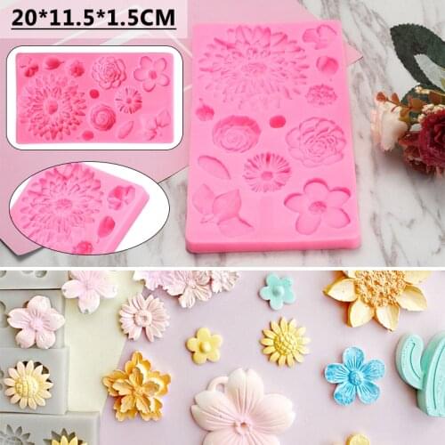 Silicone Sunflower Leaf Fondant Molds Candy Chocolate Sugarcraft Cake Mould Used For Cake Decoration And Candle Soap Making