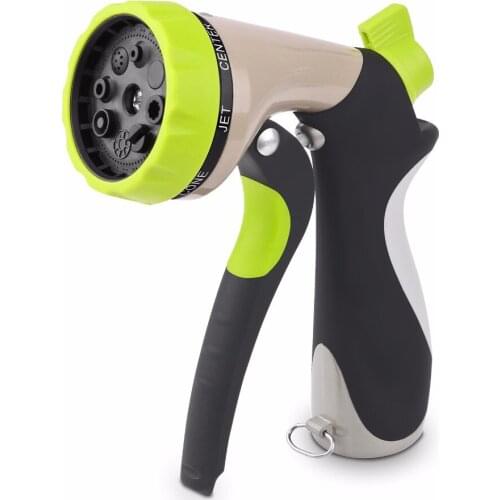 Garden Hose Nozzle Spray Nozzle, Metal Water Nozzle with Heavy Duty 8 Adjustable Watering Patterns