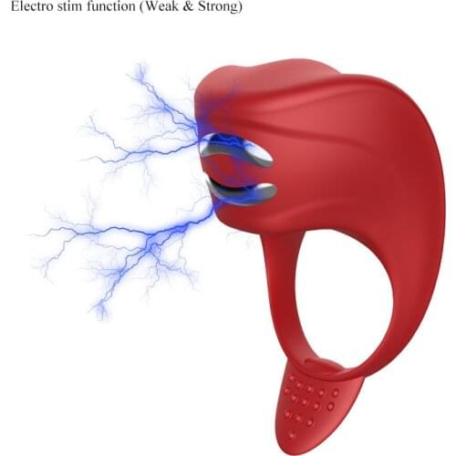 Electric shock shock locking ring penile ring couples G-spot clitoral stimulation resonance sex toys