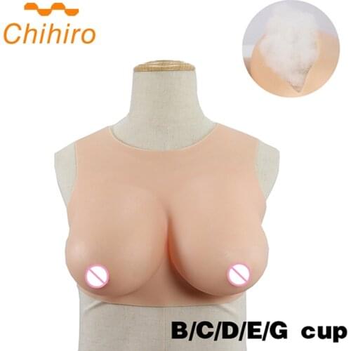 Chihiro Silicone Breast Forms Elastic Cotton Fake Boobs Big Tits Large Cup for Transvestite Transgender Drag Queen Crossdresser