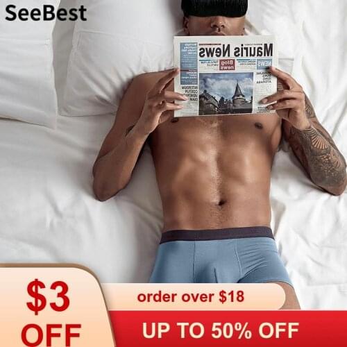 SeeBest 60S Modal Underwear Men Boxer Shorts Ropa Interior Hombre Cueca Masculina Male Para Bielizna Seamless Penis Pack Lot