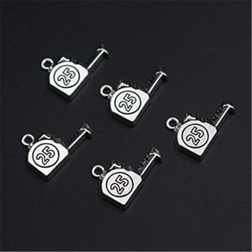 WKOUD 10pcs Silver Plated 3D tape measure Charm Fashion Earring Bracelet DIY Metal Jewelry Alloy Pendants A1179