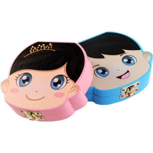 100pcs Baby Tooth Box Wooden Milk Teeth Organizer Storage Boys Girls Save Souvenir Case Baby Tooth Organizer for Kids