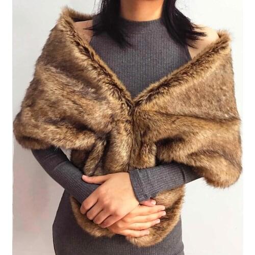 Veste Femme Elegant Coat Winter Warm Fur Faux Fur Long Shawl Solid Color Faux Fur Soft Scarf Coat Women пальто женское