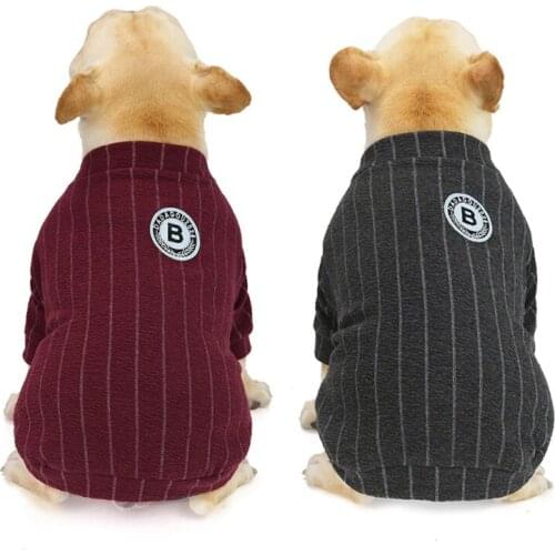 Pet Winter Clothes Stripe Print Warm Coat For Small Medium Chihuahua Dogs Teddy French Bulldog Clothes