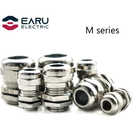 1PCS Metal Waterproof Joint Fixed Sealing Cable IP68 M8 / M32 Cable Connector Brass Nickel Plated Gland Connector