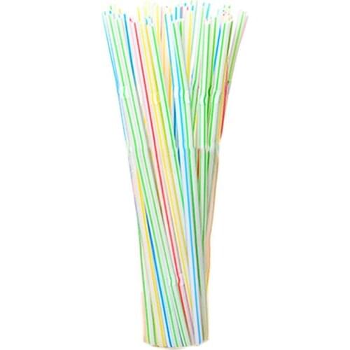New 100Pcs Disposable Flexible Straws Plastic Drinking Supplies