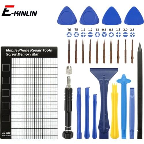 23 in 1 Torx Cross Pentalobe Screwdriver Screw Bits Bolt Spudger Pry Crowbar Magnetic Memory Pad Mat Mobile Phone Opening Tools