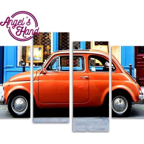 4 pcs/set,5D Diamond Painting car pattern Full square&round Drill Pasted Cross-Stitch Home Decorative Mosaic Pictures