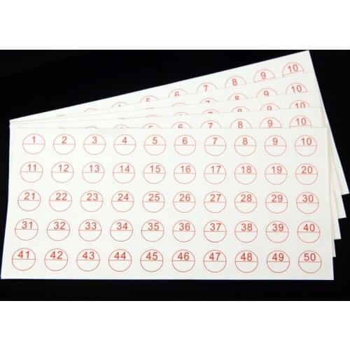 5 Sheets Red Round Number Label Stickers For Diamond Painting Tool Storge Box Bottle Pape Accessories Embroidery Moasic