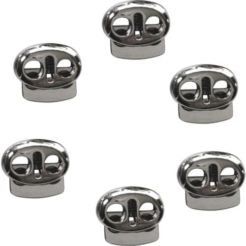 6Pcs Double Holes Oval Bean Lanyard Cord Lock Stopper Fastener Slider for Luggage Clothing Backpack