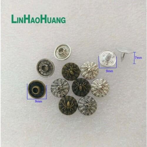 9mm 200sets Zinc alloy garment jeans rivets with alum nail Black nickle/Nickle 3colors and 1set of tools