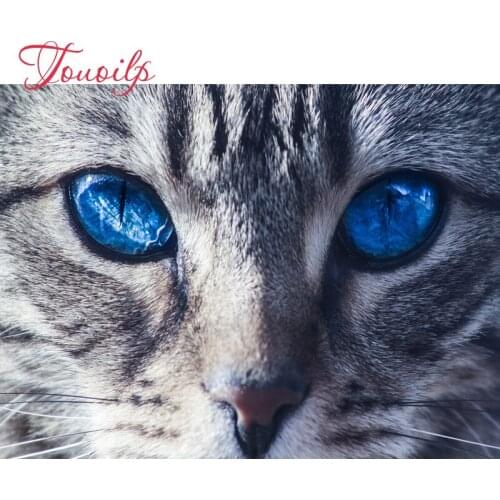 TOUOILP diy diamond embroidery portrait Animal cat 5d diamond painting cross stitch picture of rhinestone crafts mosaic