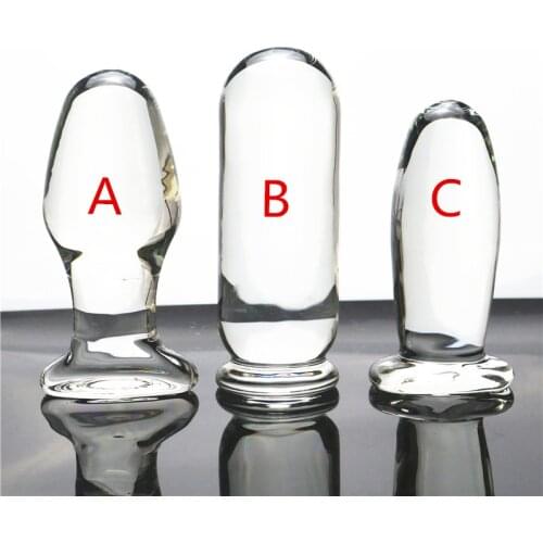 Smooth Crystal Glass Huge Anal Plug Prostate Massager Dilatador Anal Dildo Thick Big Glass Butt Plug Anal Sex Toys for Couples