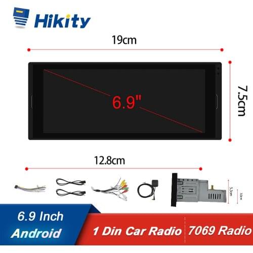 Hikity Android 1din Car Radio 6.9 Inch Multimedia MP5 Player Universal GPS Navigation Wifi 1 DIN Headunit Autoradio Audio Stereo