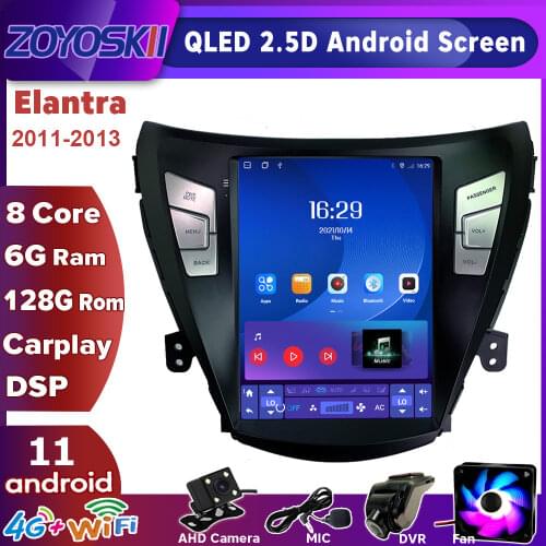 ZOYOSKII Android 9.0 10.4 inch vetical screen car gps multimedia radio bluetooth navigation player for Hyundai ELANTRA 2011-2013