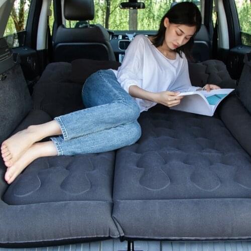 Car Back Seat Travel Bed SUV Air Mattress Portable Air Inflatable Sofa Pillow Outdoor Beach Camp Sleep Mat Cushion With Air Pump
