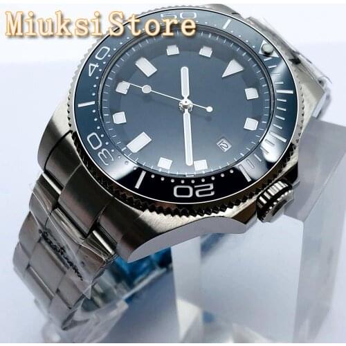 BLIGER 43mm 2020 New Mens Top Mechanical Watch Sapphire Glass Ceramic Bezel Blue Sterile Dial Mens Automatic Watch