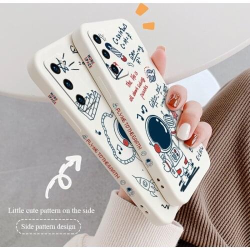 Cute Pattern Phone Case For Huawei P40 P40Lite P40pro P40ProPlus P30 P30Lite P20 Pro Mate 40 40Pro 30 20 Liquid Silicone Cover