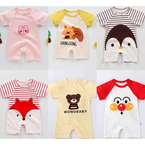 New Summer Baby Rompers Newborn Baby Girls Clothes Cotton Baby Boy Onesie Infant Jumpsuit Cartoon Printed Bebes Rompers