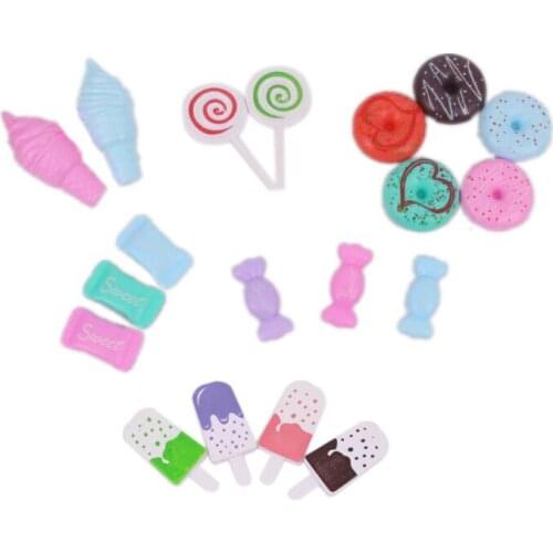 Mini Dessert Model Doll Toy Ice Cream Lollipop Model Cute Decoration Our Generation Doll Accessories Girls Toy Gifts
