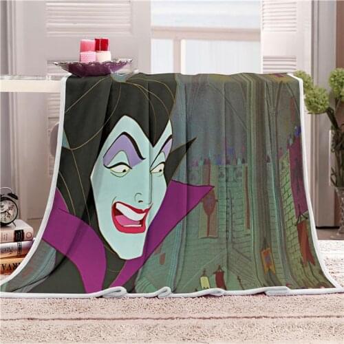 Disney Soft Warm Cartoon Sleeping Beauty Witch Pattern Blanket Picnics Home Cover Bedspread Wool Sofa Childrens Home Textile