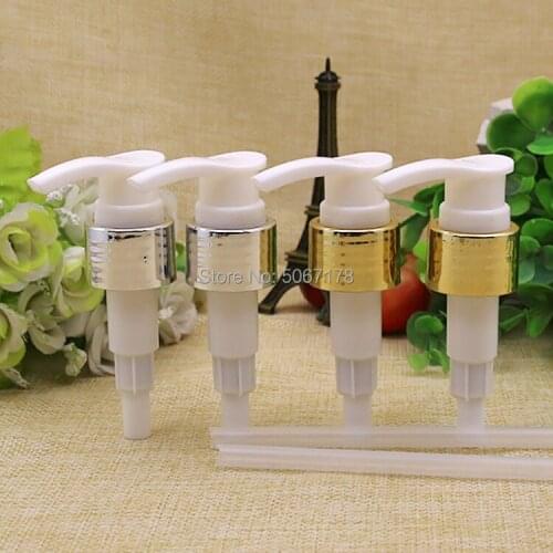 50/100pcs 24R Gold/Silver Screw Pressure Pump Head DIY PP Cosmetic Emulsion Lotion Press Nozzle for Plastic Bottle