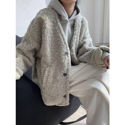 Faux Fur Coat Fleece Sweatshirts Cardigan 2020 Female Autumn Winter Coat Women Overcoat Plush Jacket Mujer Chaqueta Mujer