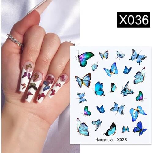 1PC Butterfly Designs Nail Art Decals Spring Summer Colorful Holographics Butterflies Transfer Stickers Slider DIY Decoration