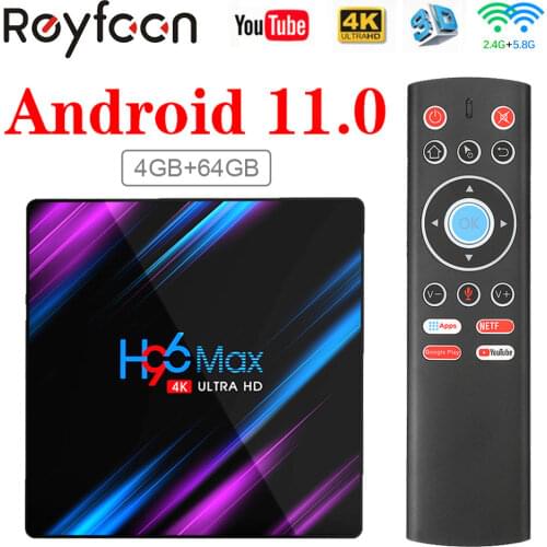 Smart TV Box Android 9.0 H96 Max RK3318 4GB 64GB USB3.0 1080P H.265 60fps Google Voice Assitant Youtube 4K Smart TVbox H96max 2G