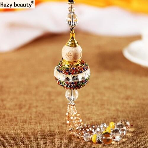 Empty bottle Peach Crystal Perfume Bottle Gourd Drill Car Accessories Car Interior Decoration Decoration Automotive rear view