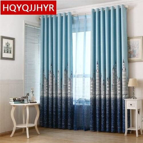 Mediterranean Water Castle Print Thicker Curtains For Children Room Living Room Bedroom Kitchen Balcony Finished Custom Drapes