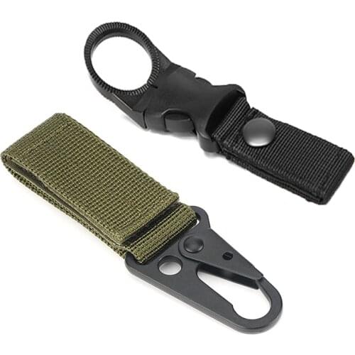 Tactical Backpack Military Molle Clip Hook Water Bottle Holder Outdoor Webbing Tool Key Chain Ring Climb Carabiner Buckle Hook